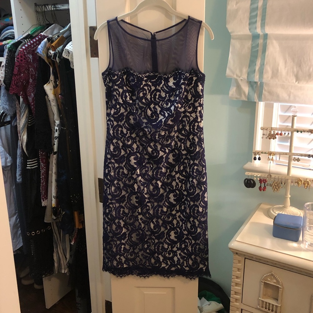 Tadashi Shoji purple lace dress